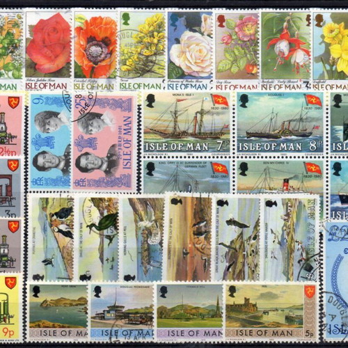 Isle of Man stamps used, sealed and unsealed series