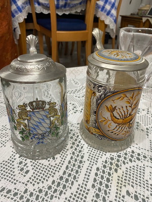 Σετ vintage κανάτες Βαυαρίας γυάλινες με καπάκια καινούργιο