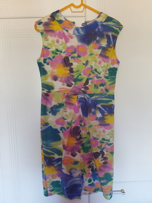 Zara Basic floral sleeveless dress with draped design, like new, size M