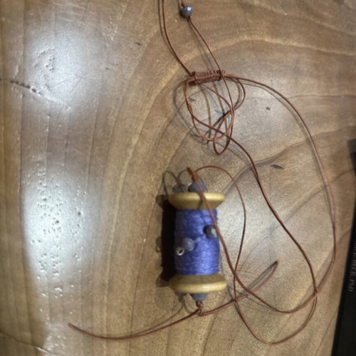 Handmade decorative pendant like new, brown and purple
