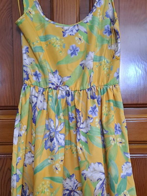 Zara Trafaluc yellow floral mini dress, size M