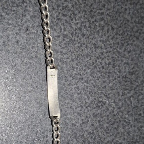 Vintage unisex identity bracelet made of pure silver 1000 used