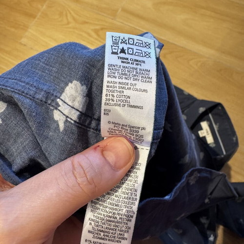 Marks & Spencer men's shirt 3XL like new, blue with flowers