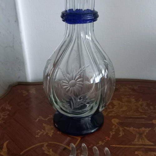 Crystal carafe for 4 different drinks like new, height 30cm