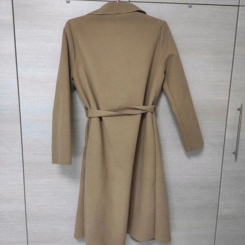 Long Italian trench coat new, camel with belt and multipurpose collar