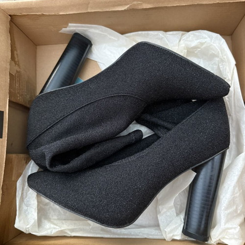 JK London ankle boots, size 37, black lurex texture