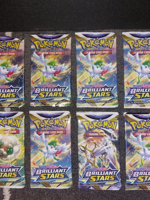 Pokemon TCG Sword & Shield Brilliant Stars booster packs, 8 запечатани, нови