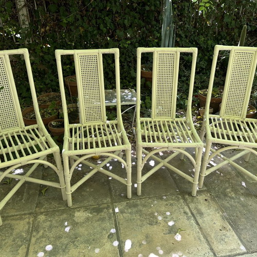 Vintage Faux Bamboo Chairs set of 4, solid wood and lacquer