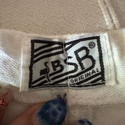 BSB white women's pants size M like new, summer elastic
