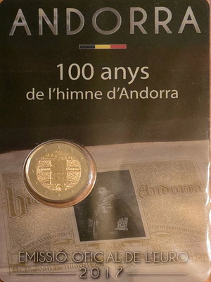 Ανδόρα 2 ευρώ 2017 καινούργιο, 100 έτη εθνικού ύμνου