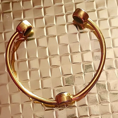 Gold bracelet used vintage 70s solid gold-plated steel