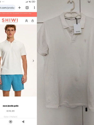 Swiwi Polo T Shirt λευκό καινούριο με γιακά large xl