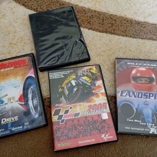Car and Motorcycle Racing DVDs, set of 4