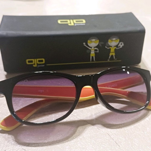OJO kids sunglasses used, black and multicolor