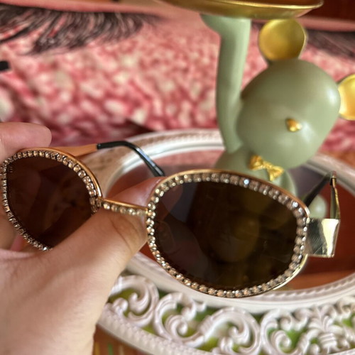 Women's sunglasses like new with rhinestones, multicolor and silver