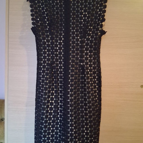 Black lace night dress with gold lining, size M