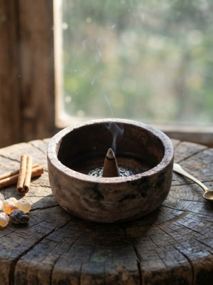 Handmade Ceramic Incense Bowl Japanese Style New