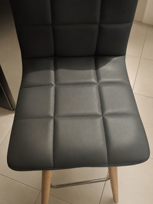 IKEA Stool like new, gray with leatherette and wooden legs