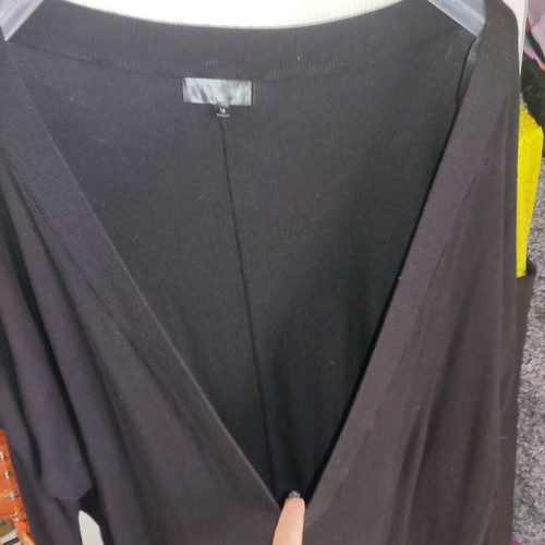 Long-sleeve elastic blouse used, black, size M