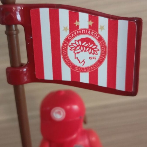 Playmobil Olympiacos Fan Figure like new with team flag