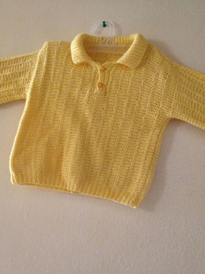 Baby knitted sweater used yellow