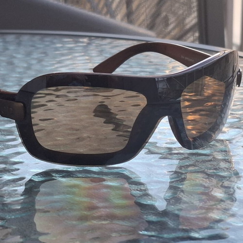 Christian Dior SPH2490/C vintage γυαλιά ηλίου με περιμετρικό φακό, καφέ