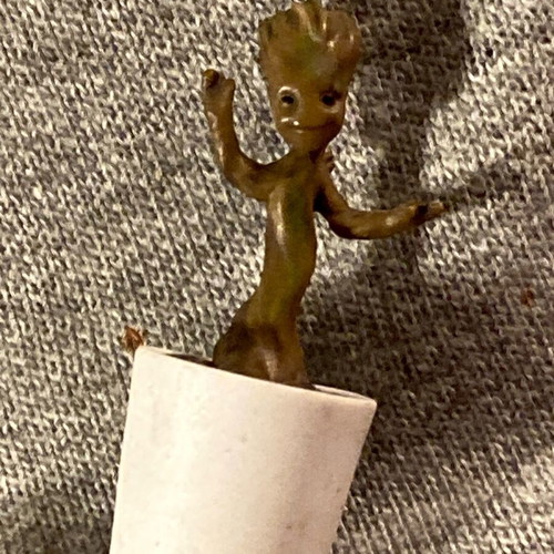 Marvel Legends Evolution of Groot figure like new with baby Groot in pot