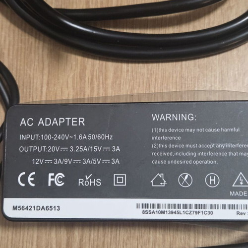 65W USB-C AC adapter for laptops, new, compatible with Lenovo MacBook HP Dell