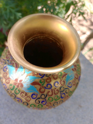 Cloisonne vase handmade authentic new