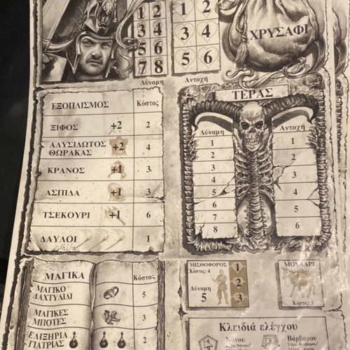 Legend of Zagor three character cards used