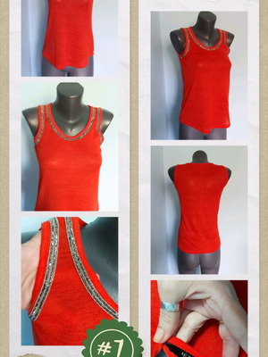 LC Waikiki Business Orange Beaded Tank Top like new
