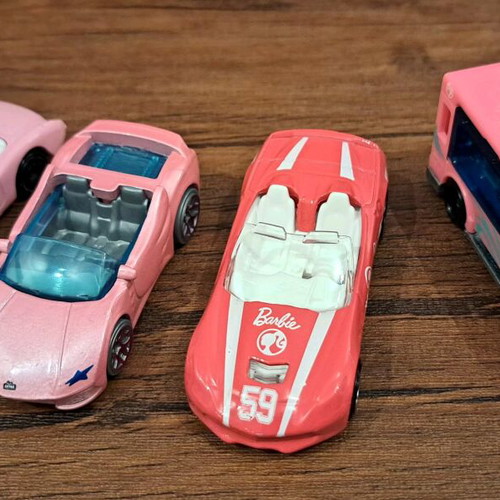 Hot Wheels Barbie set of 4 used toy cars
