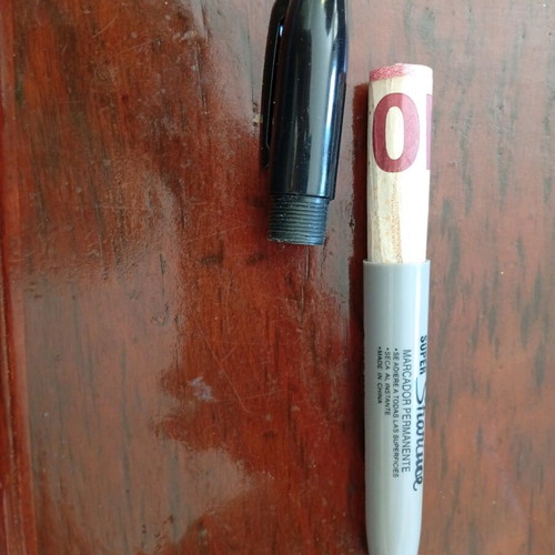 Permanent marker hidden compartment used