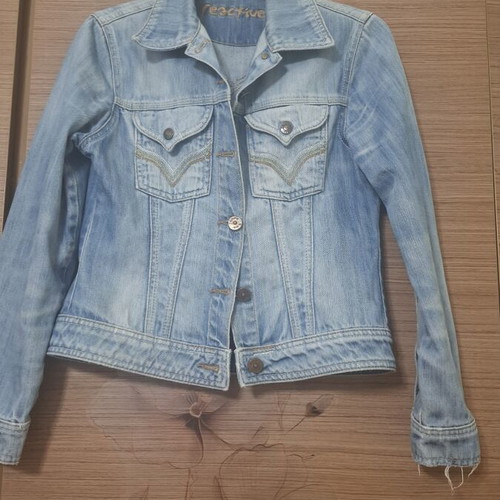 Denim jacket women's faded, like new, blue, size M