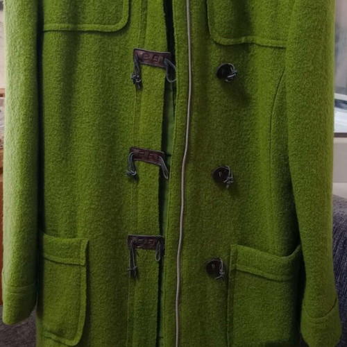 Wool Montgomery coat size 40 green used, like new