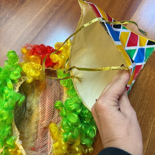 Clown wig and hat used, for 4 years old