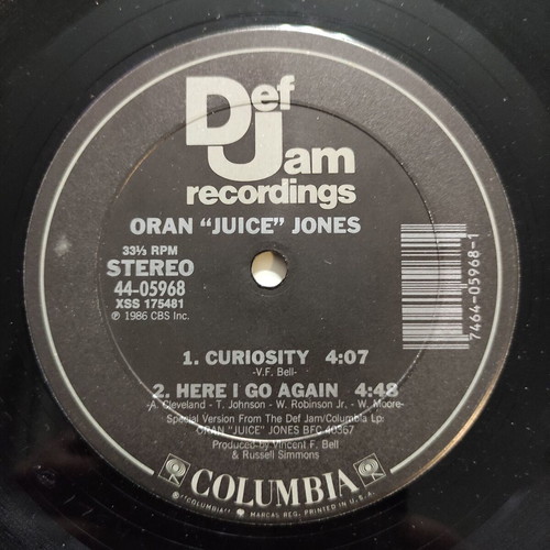 Oran Juice Jones Curiosity B/W Here I Go Again 12'' Vinyl Maxi Single used