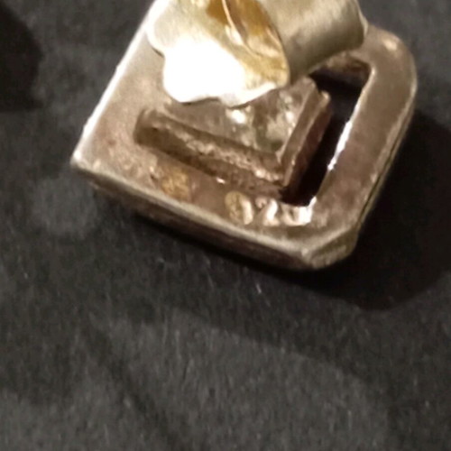Silver 925 earrings small, square, new