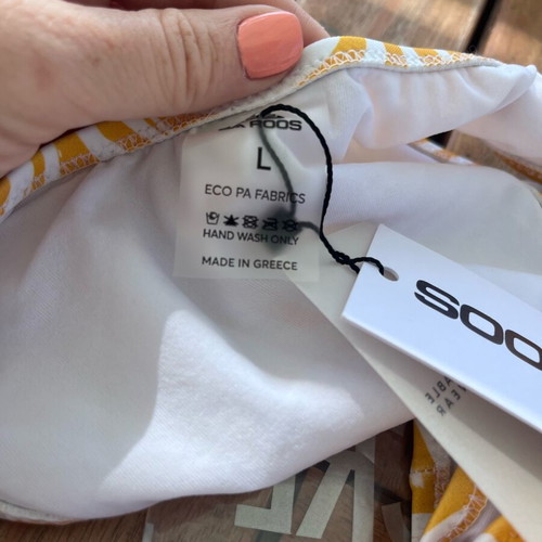 Baroos bikini new, size L, white and yellow