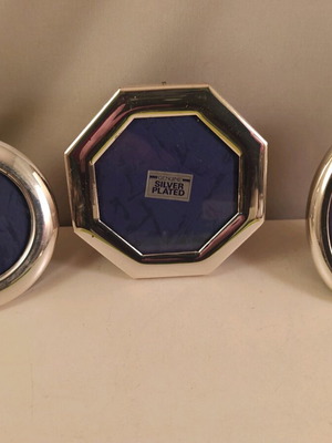 Vintage frames set of 3, solid brass, silver plated, new