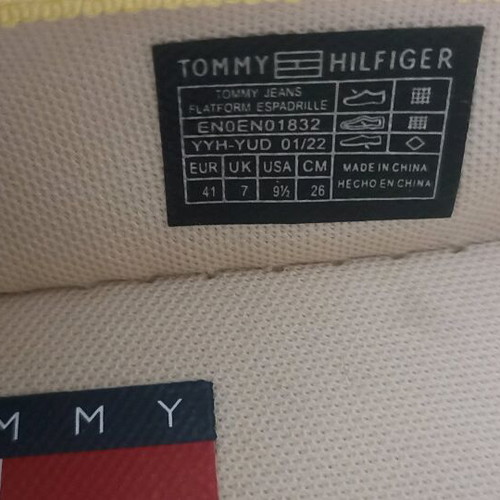 Tommy Jeans Platform Espadrille Shoes Size 41 New White Beige