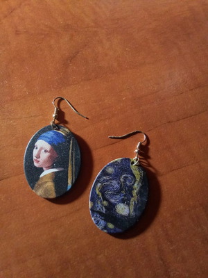 Earrings Van Gogh and Johannes Vermeer new