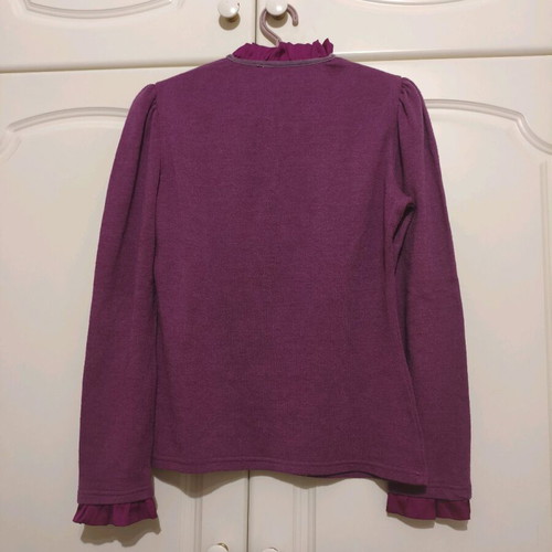 Bill Cost purple long-sleeve blouse with ruffles like new