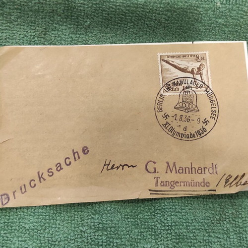 Olympic Games Germany 1936 stamp used with original postmark