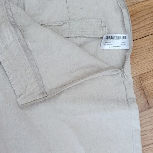 Zara linen pants with matching linen top, size S, beige