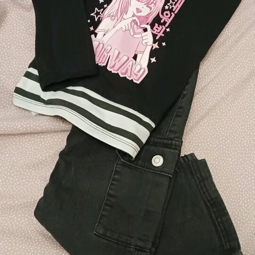 Girls' set size 10 jean pants and blouse like new