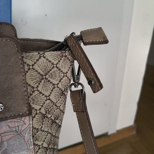 Kimmidoll handbag with removable strap, beige and brown