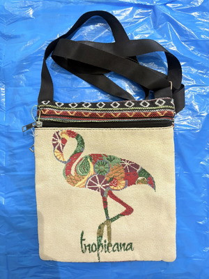 Fabric shoulder bag Boho ethnic Tropicana flamingo design new