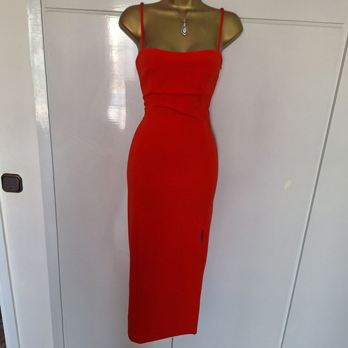 Zara red stretchy dress new with tags size medium with slit
