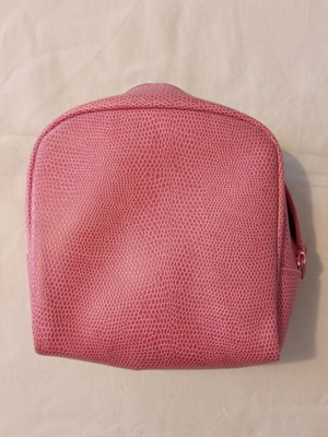 Toiletry bag used small square pink